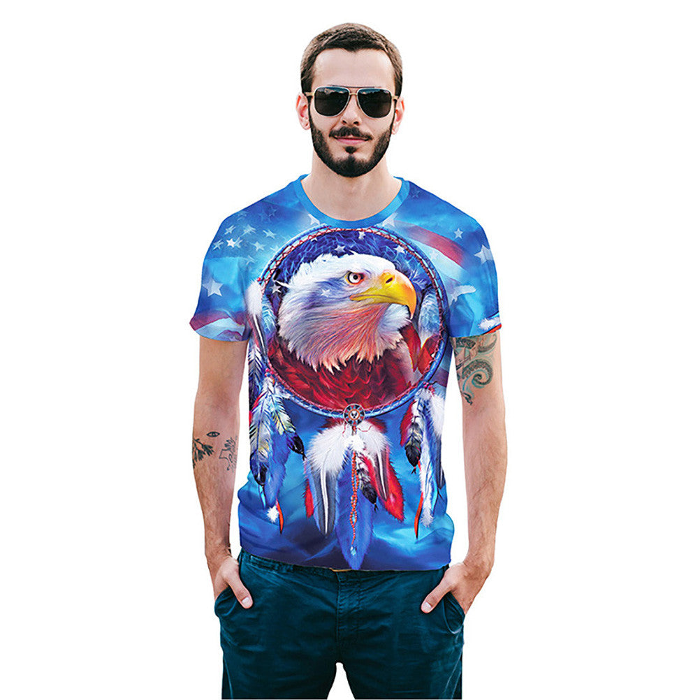 Cool T-shirt 3D T-shirt Print Eagle Short Sleeve Summer Tops Tees Tshirt Fashion Animal Print Shirt